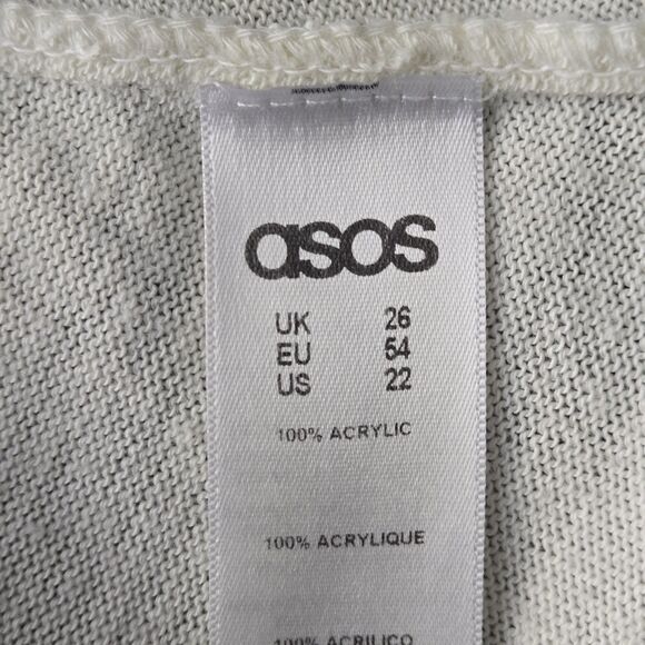 ASOS Curve 22 3X Off-White Black Stripe Trapeze Midi Dress Stretch Short Sleeve - Picture 8 of 10